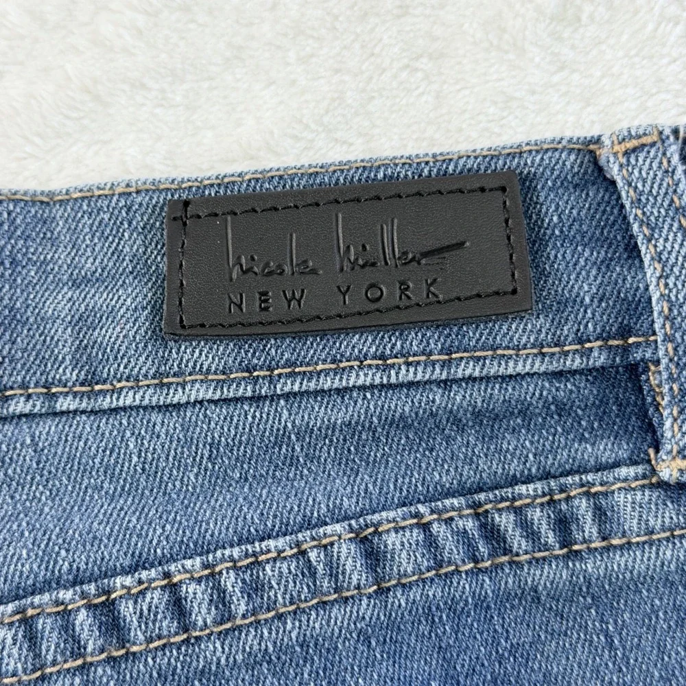 Nicole Miller New York Jeans SOHO High Rise Ankle Skinny Blue Distressed Size 12